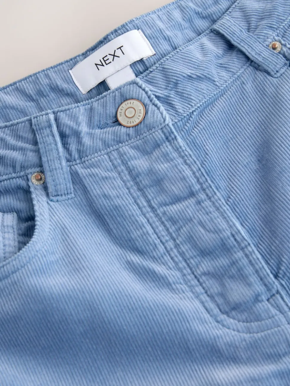 Bleu clair - Pantalon large en velours côtelé