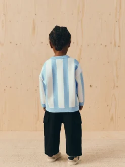 Bleu clair - Pull col rond en maille (3mois-7ans)