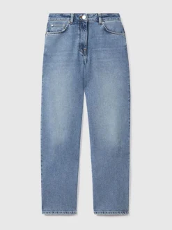 Bleu clair - Reiss Selin Rise Straight Leg Jeans