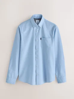 Bleu clair - Slim Fit (Slim Fit) - Chemises Oxford boutonnées Easy Iron