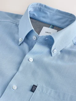 Bleu clair - Slim Fit (Slim Fit) - Chemises Oxford boutonnées Easy Iron