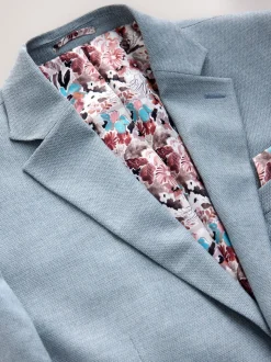 Bleu clair - Slim Fit (Slim Fit) - Blazer intelligent texturé