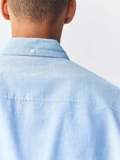 Bleu clair - Slim Fit (Slim Fit) - Chemise Oxford à manches longues