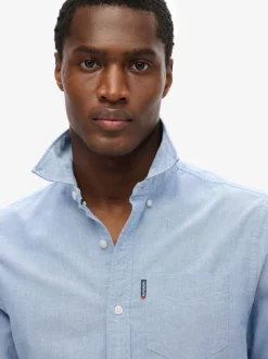 Bleu clair - Superdry Essentials Oxford Chemises