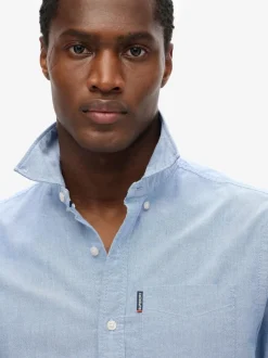 Bleu clair - Superdry Essentials Oxford Chemises