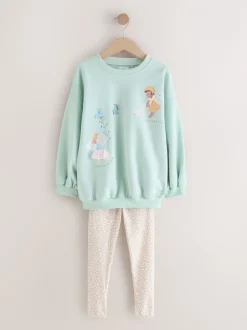 Bleu clair motif fée - Ensemble Sweatshirt et Leggings (3mths-7yrs)