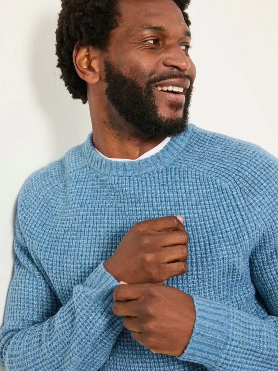 Bleu clair style vintage - Pull FatFace en maille à Col rond
