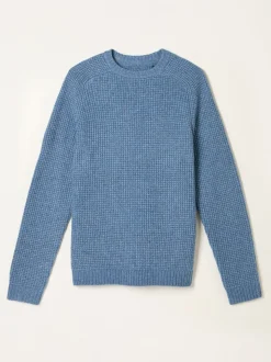 Bleu clair style vintage - Pull FatFace en maille à Col rond