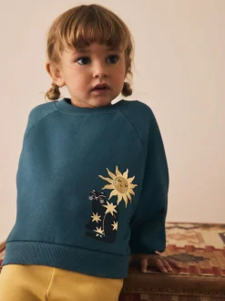 Bleu Céleste - Sweat à col ras du cou (3mths-7yrs)