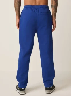 Bleu cobalt - Ajustement droit - Pantalon de jogging épais décontracté à dos brossé