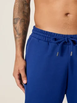 Bleu cobalt - Ajustement droit - Pantalon de jogging épais décontracté à dos brossé