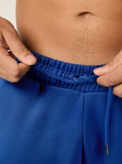 Bleu cobalt - Ajustement droit - Pantalon de jogging épais décontracté à dos brossé