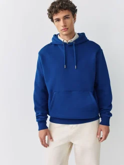 Bleu cobalt - Ajustement régulier - Sweat-shirt à capuche en jersey riche en coton épais