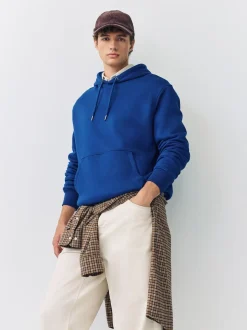 Bleu cobalt - Ajustement régulier - Sweat-shirt à capuche en jersey riche en coton épais