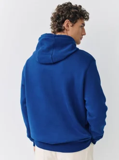 Bleu cobalt - Ajustement régulier - Sweat-shirt à capuche en jersey riche en coton épais