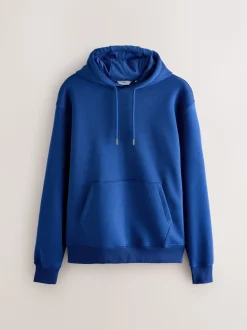 Bleu cobalt - Ajustement régulier - Sweat-shirt à capuche en jersey riche en coton épais