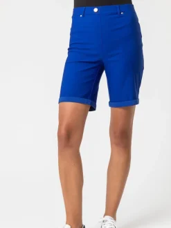 Bleu cobalt - Short Roman extensible à revers