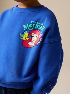 Bleu cobalt - Sweat-shirt Col rond The Little Mermaid (3mois à7ans)