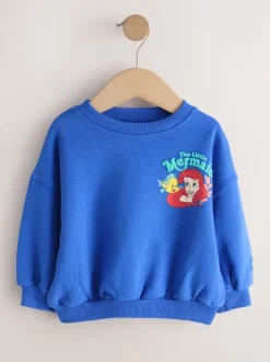 Bleu cobalt - Sweat-shirt Col rond The Little Mermaid (3mois à7ans)