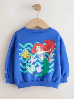 Bleu cobalt - Sweat-shirt Col rond The Little Mermaid (3mois à7ans)