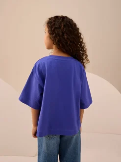 Bleu cobalt - T-shirt avec étoile à sequins (3-16ans)