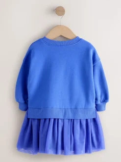 Bleu Cœur - Robe de soirée en sweat (3 mois-7 ans)