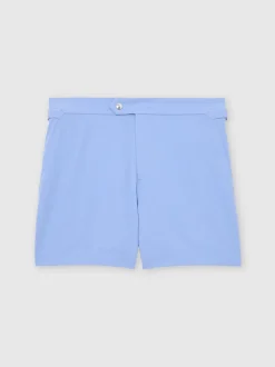 Bleu de ciel - Short de bain Reiss Sun avec pattes d'ajustement sur les côtés