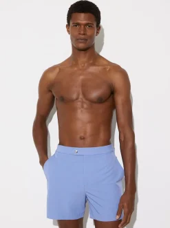 Bleu de ciel - Short de bain Reiss Sun avec pattes d'ajustement sur les côtés