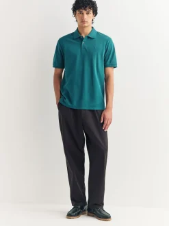 Bleu de sarcelle - Ajustement régulier - Polo Manches courtes Pique