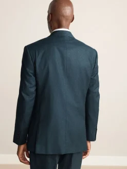 Bleu de sarcelle - Ajustement régulier - Veste de costume en flanelle de laine et cachemire mélangées Signature Zignone