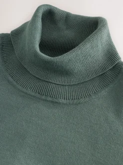 Bleu de sarcelle - Polo EDIT en maille à manches longues et col roulé