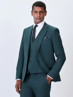 Bleu de sarcelle - Slim Fit (Slim Fit) - Veste de costume texturée