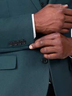 Bleu de sarcelle - Slim Fit (Slim Fit) - Veste de costume texturée