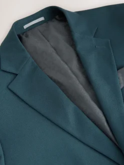 Bleu de sarcelle - Slim Fit (Slim Fit) - Veste de costume texturée