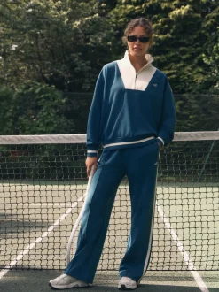 Bleu de sarcelle - Sweat à col zippé