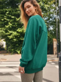 Bleu de sarcelle - Sweat-shirt épais décontracté à Col rond