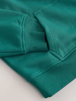 Bleu de sarcelle - Sweat-shirt décontracté en jersey épais à col zippé