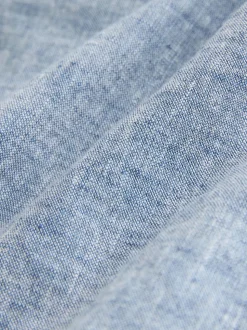 Bleu Denim - Chemise Blend en lin à manches courtes (3-16ans)