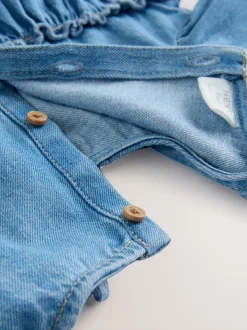 Bleu Denim - Ensemble de barboteuses Bébé Bloomer 2 pièces avec collants (0mois-3ans)