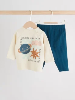 Bleu espace - Ensemble haut et legging bébé 2 pièces (0mois-3ans)
