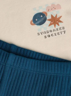 Bleu espace - Ensemble haut et legging bébé 2 pièces (0mois-3ans)