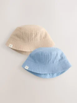Bleu et beige - Paquet de bonnets pour bébé 2 (0mois-2ans)