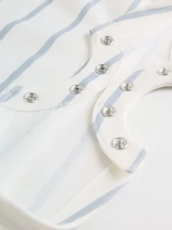 Bleu et Blanc rayées - Barboteuse en jersey pour bébé 2 Pack