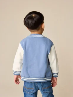 Bleu et écru - Blouson bomber en jersey (3mois-7ans)