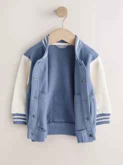 Bleu et écru - Blouson bomber en jersey (3mois-7ans)