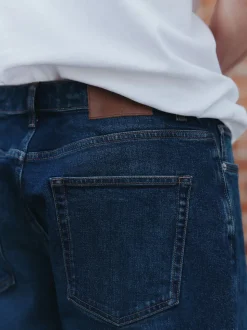 Bleu foncé - Coupe ample - délavé vintage Denim Jeans