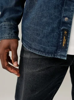 bleu foncé - Denim Western 100% Cotton Manches longues Chemises