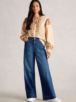 bleu foncé - Jean ample White Stuff Tia