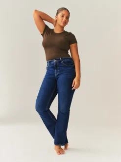 bleu foncé - Jean bootcut extensible en denim Hourglass