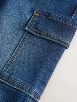bleu foncé - Jean cargo large extensible confortable (3mois -7ans)